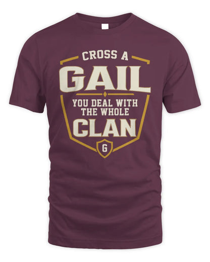 GAIL NT1-K008 Cross A/An NAME, You Deal With the Whole Clan | Personalized Vintage T-Shirt - Unisex Standard T-Shirt - Maroon