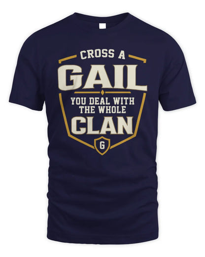 GAIL NT1-K008 Cross A/An NAME, You Deal With the Whole Clan | Personalized Vintage T-Shirt - Unisex Standard T-Shirt - Navy
