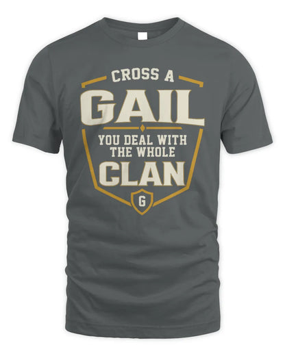 GAIL NT1-K008 Cross A/An NAME, You Deal With the Whole Clan | Personalized Vintage T-Shirt - Unisex Standard T-Shirt - Charcoal