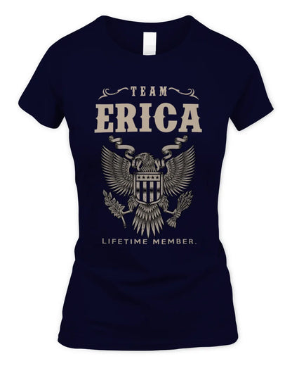 ERICA TP06-K82 – Personalized Classic Style Apparel “Team NAME Lifetime Member” - Women's Standard T-Shirt - Navy