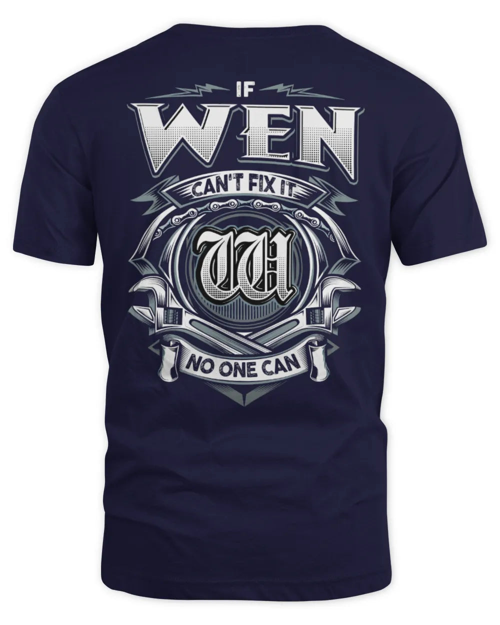 WEN AP81-K4-626 - Personalized Ahmed Quote Apparel “If Ahmed Can't Fix It, No One Can” - Unisex Standard T-Shirt - Navy