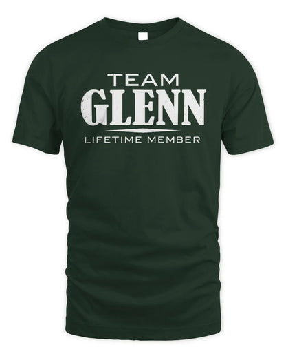 GLENN BL62-K4-128 - Personalized “Team NAME Lifetime Member” - Unisex Standard T-Shirt - Forest Green
