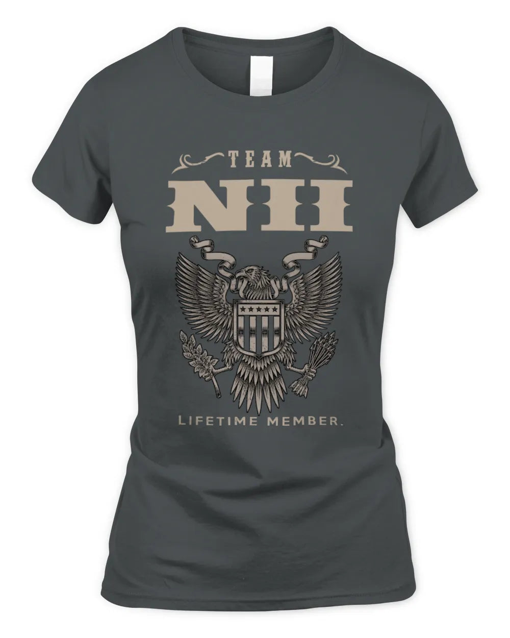 NII TP06-K82 – Personalized Classic Style Apparel “Team NAME Lifetime Member” - Women's Standard T-Shirt - Charcoal