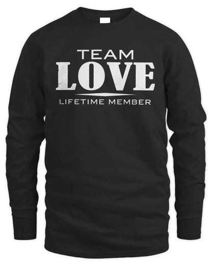 LOVE BL62-K4-128 - Personalized “Team NAME Lifetime Member” - Men's Long Sleeved T-Shirt - Black