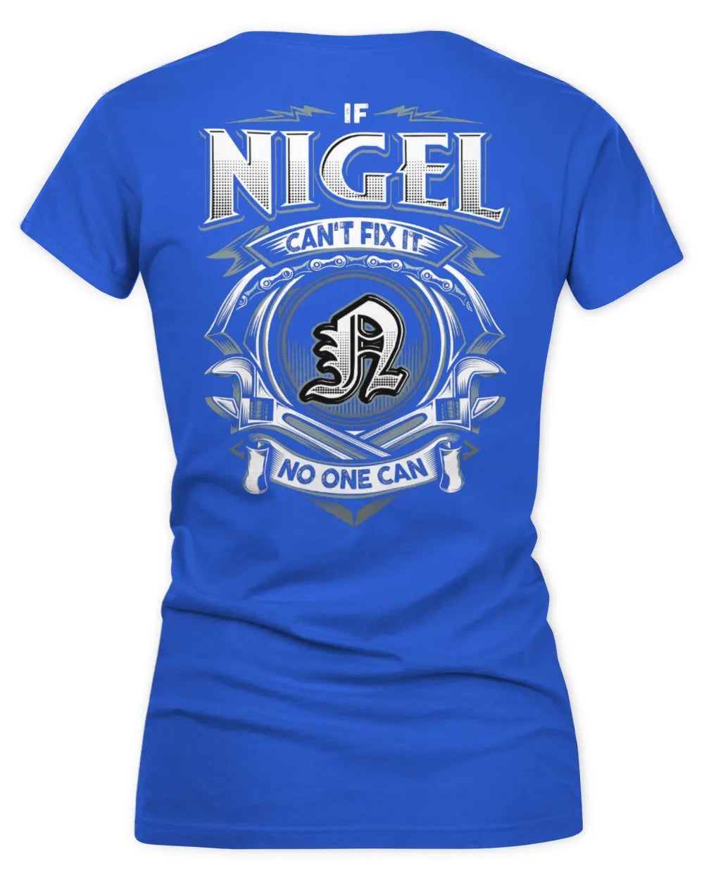 NIGEL AP81-K4-626 - Personalized Ahmed Quote Apparel “If Ahmed Can't Fix It, No One Can” - Women's V-Neck T-Shirt - Royal