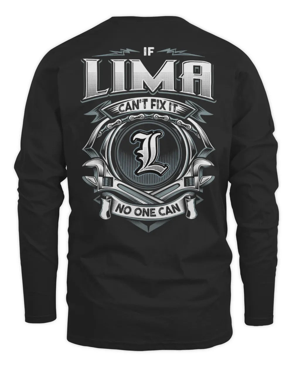 LIMA AP81-K4-626 - Personalized Ahmed Quote Apparel “If Ahmed Can't Fix It, No One Can” - Men's Long Sleeved T-Shirt - Black