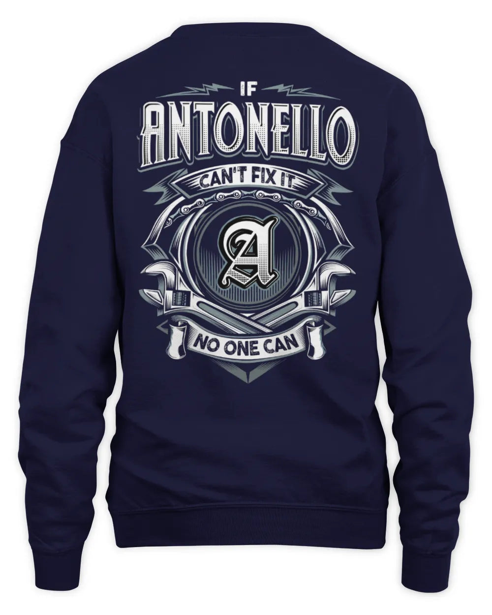 ANTONELLO AP81-K4-626 - Personalized Ahmed Quote Apparel “If Ahmed Can't Fix It, No One Can” - Unisex Sweatshirt - Navy