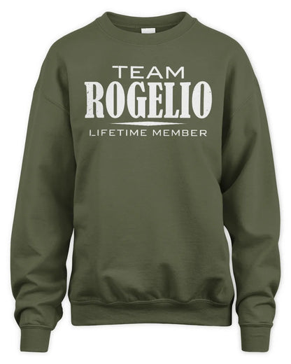 ROGELIO BL62-K4-128 - Personalized “Team NAME Lifetime Member” - Unisex Sweatshirt - Military Green