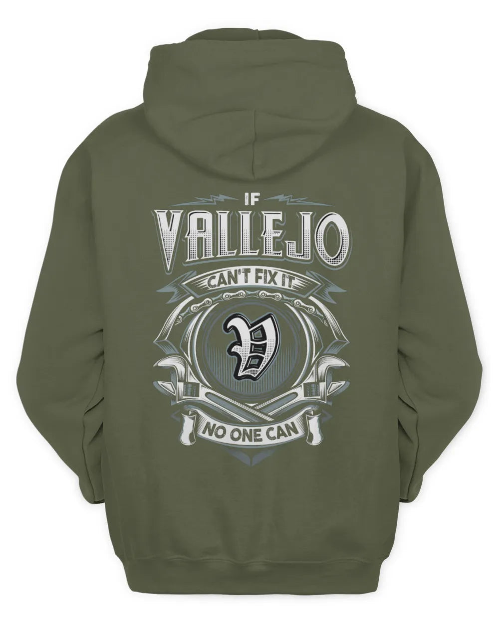 VALLEJO AP81-K4-626 - Personalized Ahmed Quote Apparel “If Ahmed Can't Fix It, No One Can” - Unisex Hoodie - Military Green
