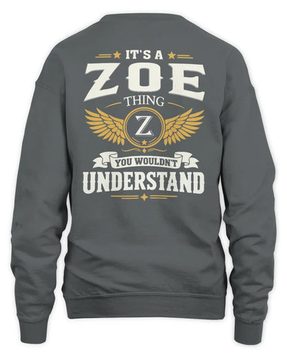 ZOE KT06-M008 It’s a [NAME] Thing – You Wouldn’t Understand | Personalized Vintage T-Shirt - Unisex Sweatshirt - Charcoal