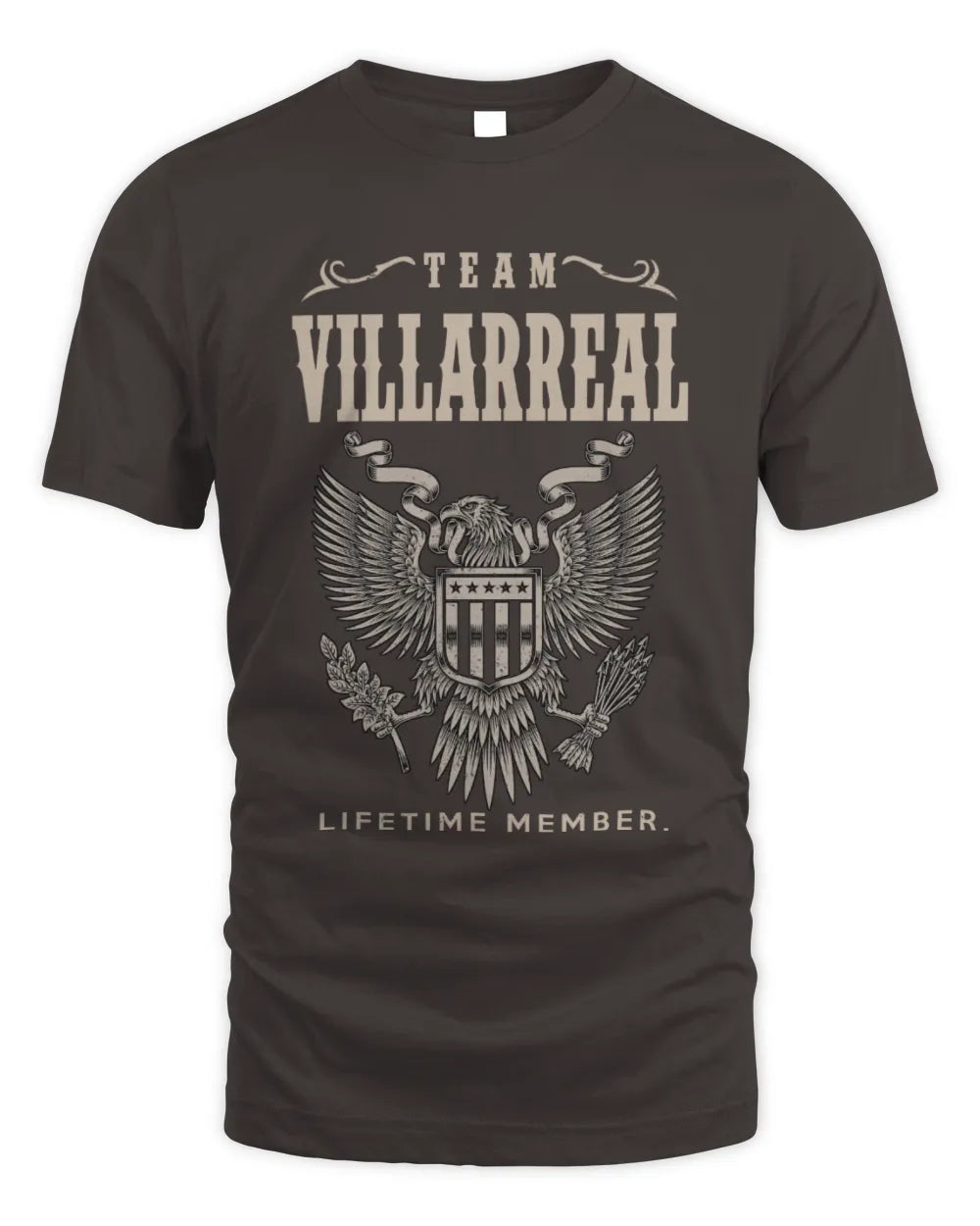 VILLARREAL TP06-K82 – Personalized Classic Style Apparel “Team NAME Lifetime Member” - Unisex Standard T-Shirt - Dark Chocolate