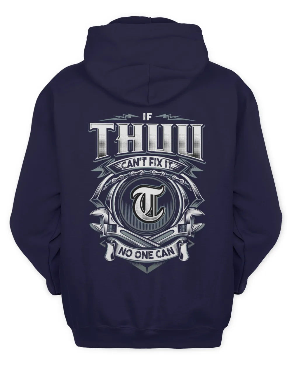 THUU AP81-K4-626 - Personalized Ahmed Quote Apparel “If Ahmed Can't Fix It, No One Can” - Unisex Hoodie - Navy