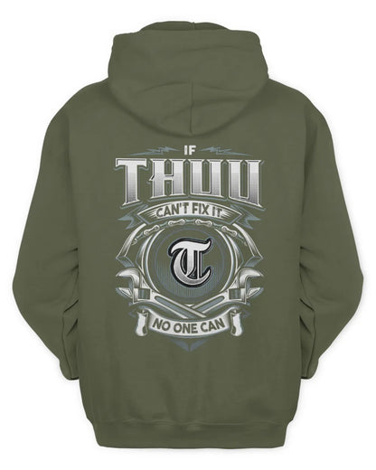 THUU AP81-K4-626 - Personalized Ahmed Quote Apparel “If Ahmed Can't Fix It, No One Can” - Unisex Hoodie - Military Green