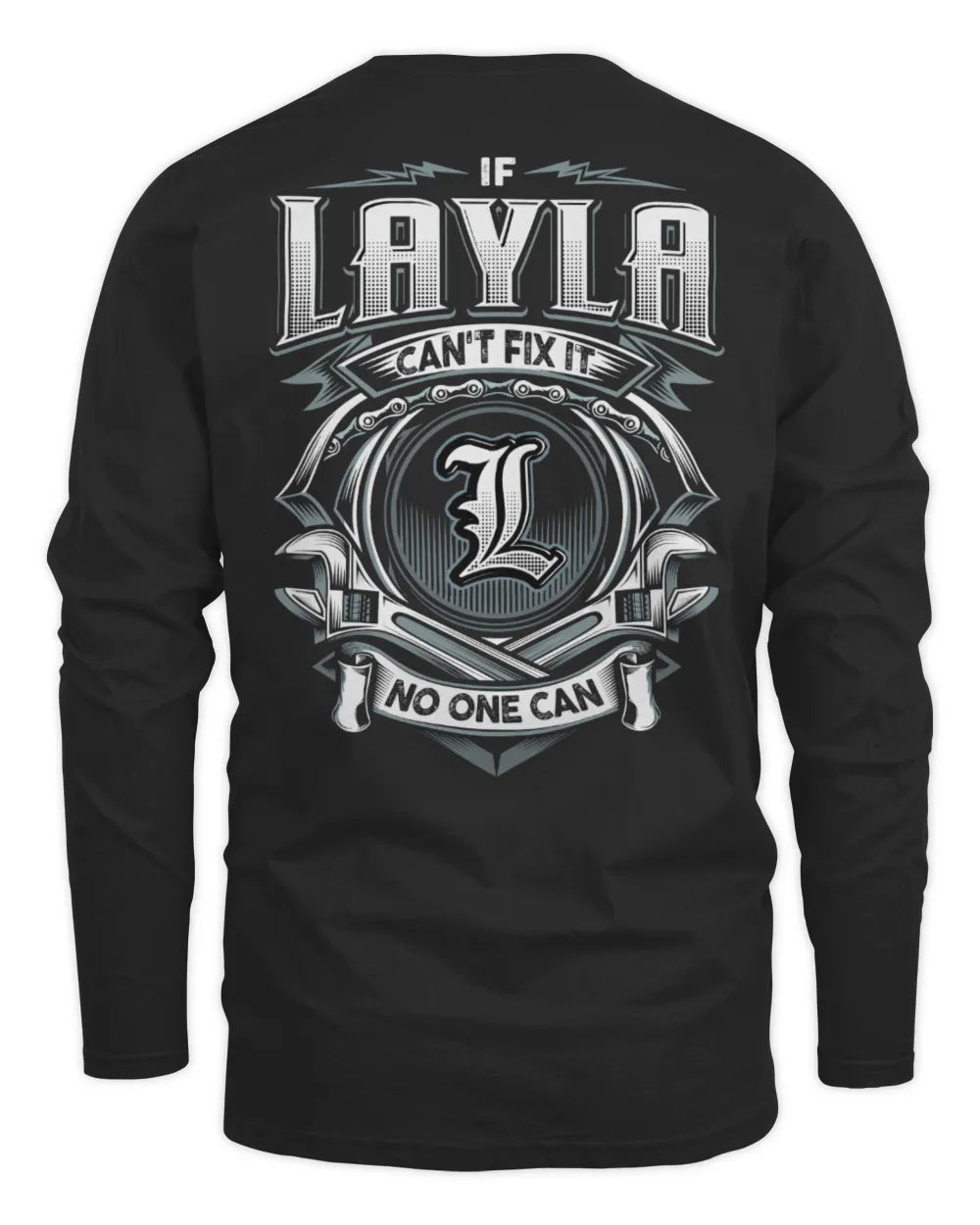 LAYLA AP81-K4-626 - Personalized Ahmed Quote Apparel “If Ahmed Can't Fix It, No One Can” - Men's Long Sleeved T-Shirt - Black