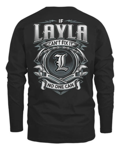 LAYLA AP81-K4-626 - Personalized Ahmed Quote Apparel “If Ahmed Can't Fix It, No One Can” - Men's Long Sleeved T-Shirt - Black