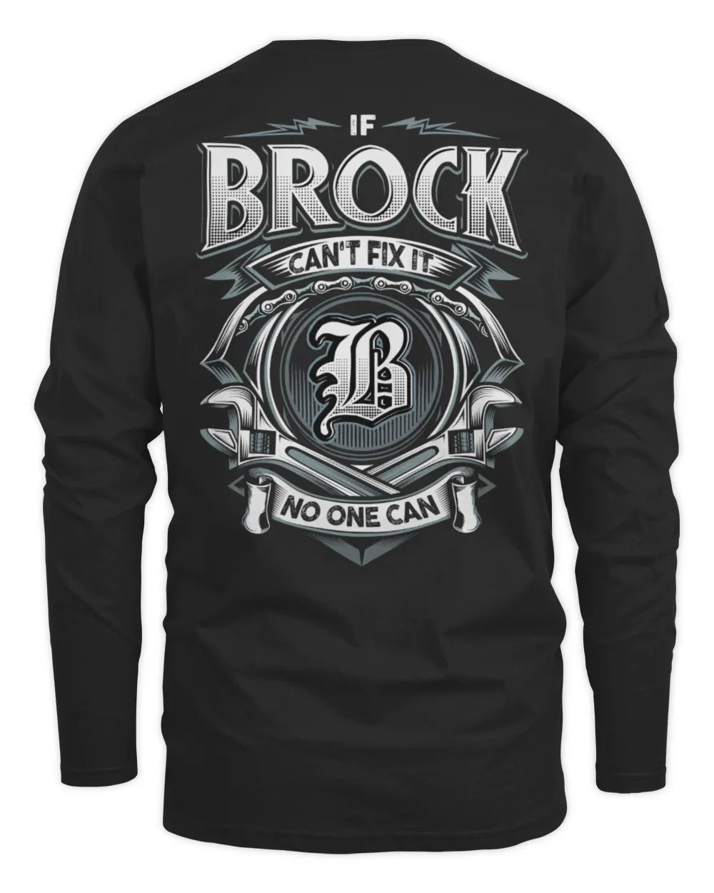 BROCK AP81-K4-626 - Personalized Ahmed Quote Apparel “If Ahmed Can't Fix It, No One Can” - Men's Long Sleeved T-Shirt - Black