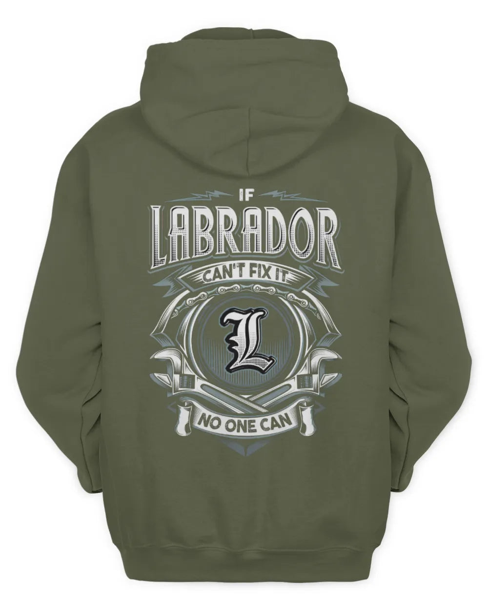 LABRADOR AP81-K4-626 - Personalized Ahmed Quote Apparel “If Ahmed Can't Fix It, No One Can” - Unisex Hoodie - Military Green