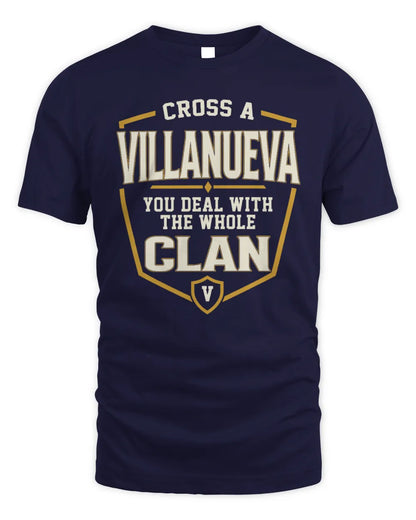 VILLANUEVA NT1-K008 Cross A/An NAME, You Deal With the Whole Clan | Personalized Vintage T-Shirt - Unisex Standard T-Shirt - Navy