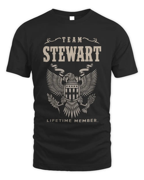 STEWART TP06-K82 – Personalized Classic Style Apparel “Team NAME Lifetime Member” - Unisex Standard T-Shirt - Black