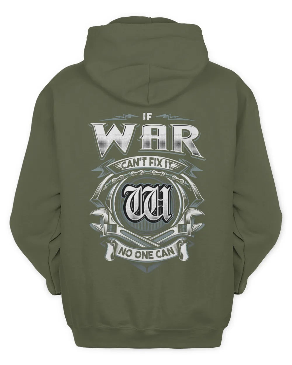 WAR AP81-K4-626 - Personalized Ahmed Quote Apparel “If Ahmed Can't Fix It, No One Can” - Unisex Hoodie - Military Green