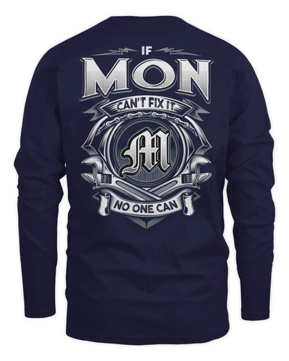 MON AP81-K4-626 - Personalized Ahmed Quote Apparel “If Ahmed Can't Fix It, No One Can” - Men's Long Sleeved T-Shirt - Navy