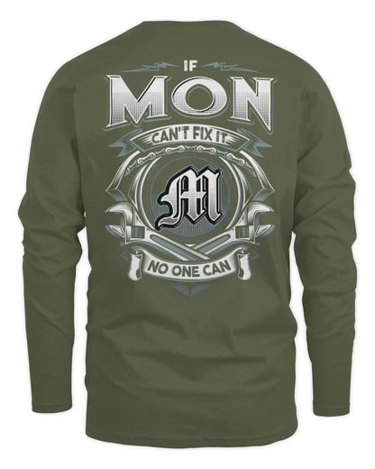MON AP81-K4-626 - Personalized Ahmed Quote Apparel “If Ahmed Can't Fix It, No One Can” - Men's Long Sleeved T-Shirt - Military Green
