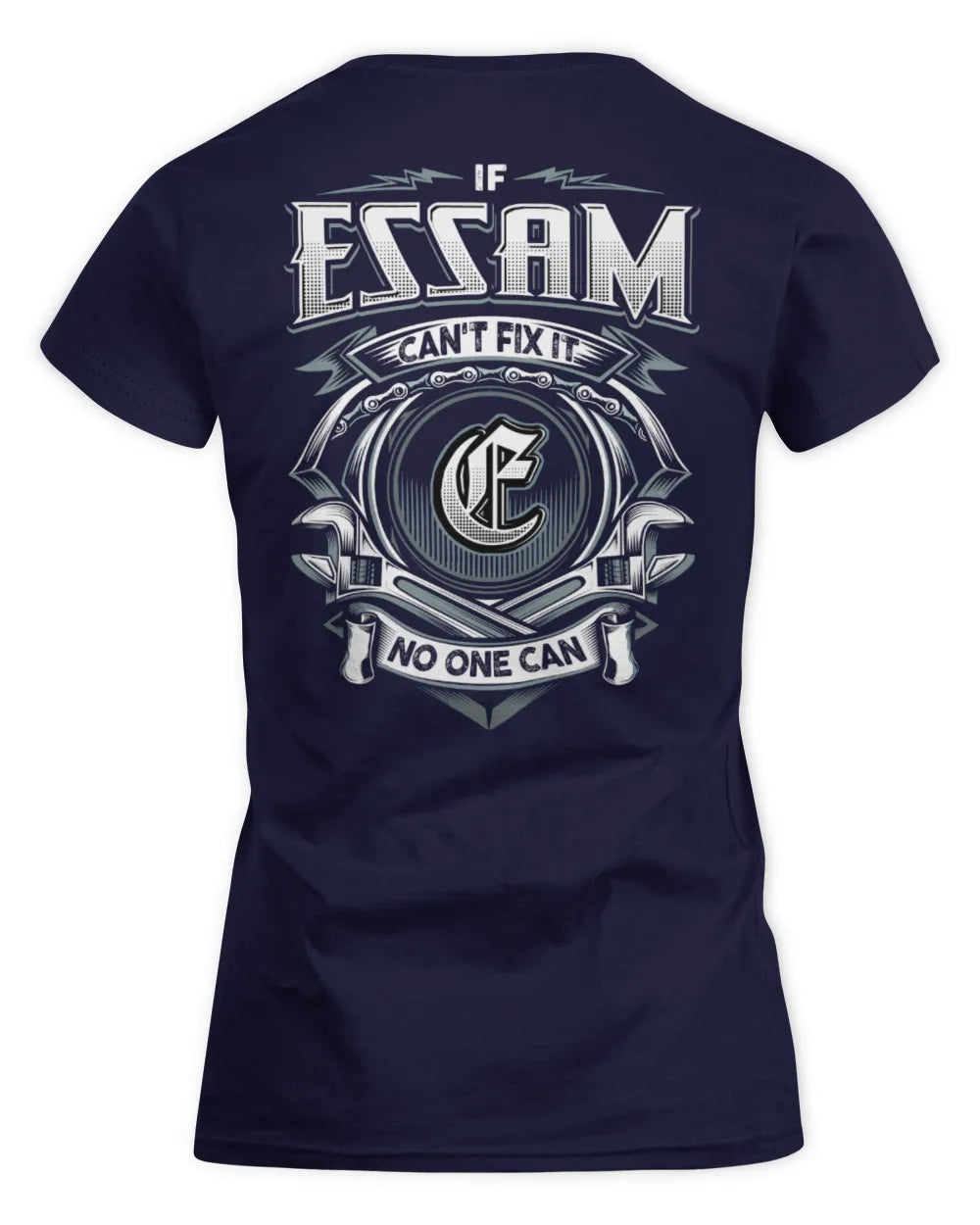 ESSAM AP81-K4-626 - Personalized Ahmed Quote Apparel “If Ahmed Can't Fix It, No One Can” - Women's Standard T-Shirt - Navy