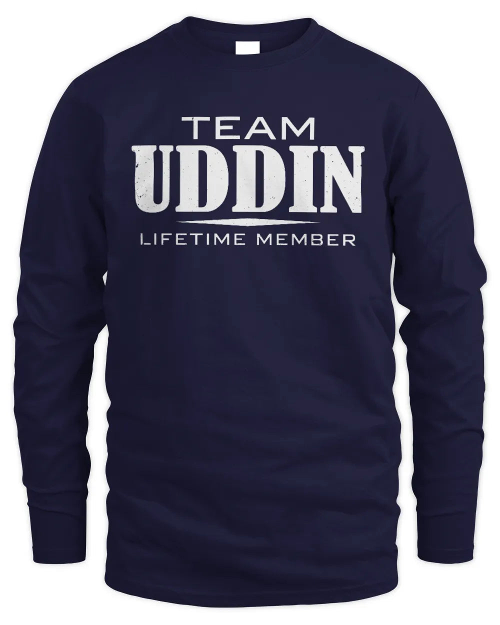 UDDIN BL62-K4-128 - Personalized “Team NAME Lifetime Member” - Men's Long Sleeved T-Shirt - Navy