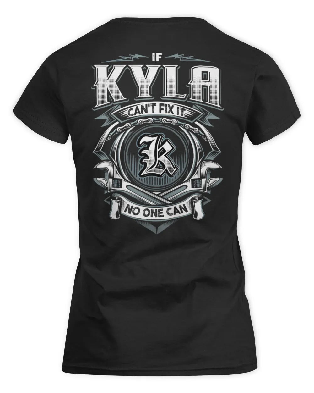 KYLA AP81-K4-626 - Personalized Ahmed Quote Apparel “If Ahmed Can't Fix It, No One Can” - Women's Standard T-Shirt - Black