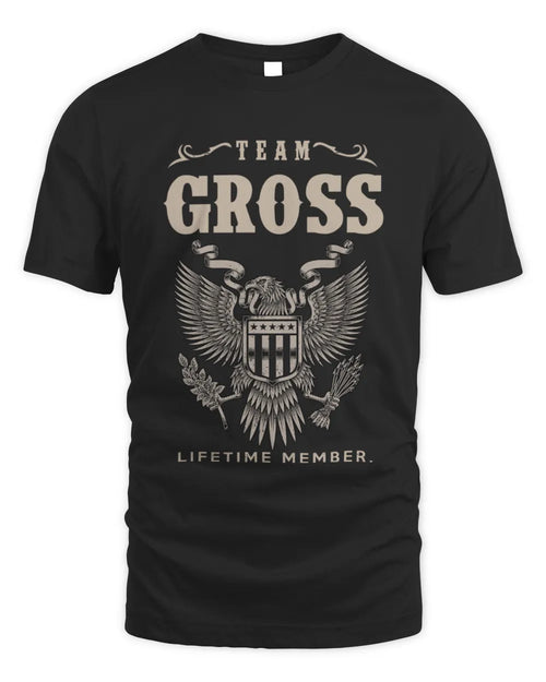 GROSS TP06-K82 – Personalized Classic Style Apparel “Team NAME Lifetime Member” - Unisex Standard T-Shirt - Black