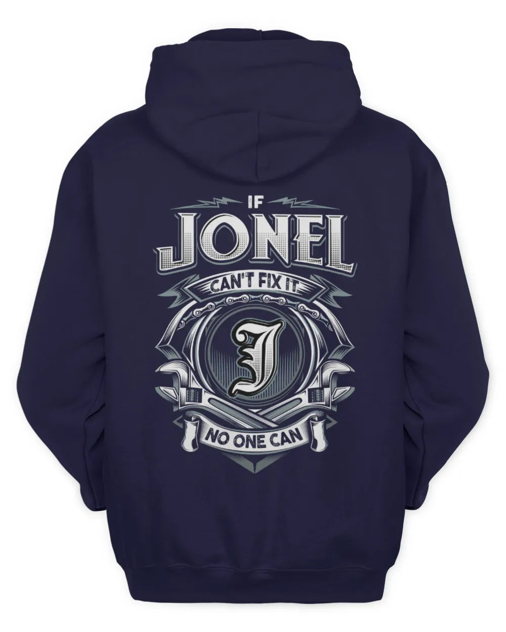 JONEL AP81-K4-626 - Personalized Ahmed Quote Apparel “If Ahmed Can't Fix It, No One Can” - Unisex Hoodie - Navy
