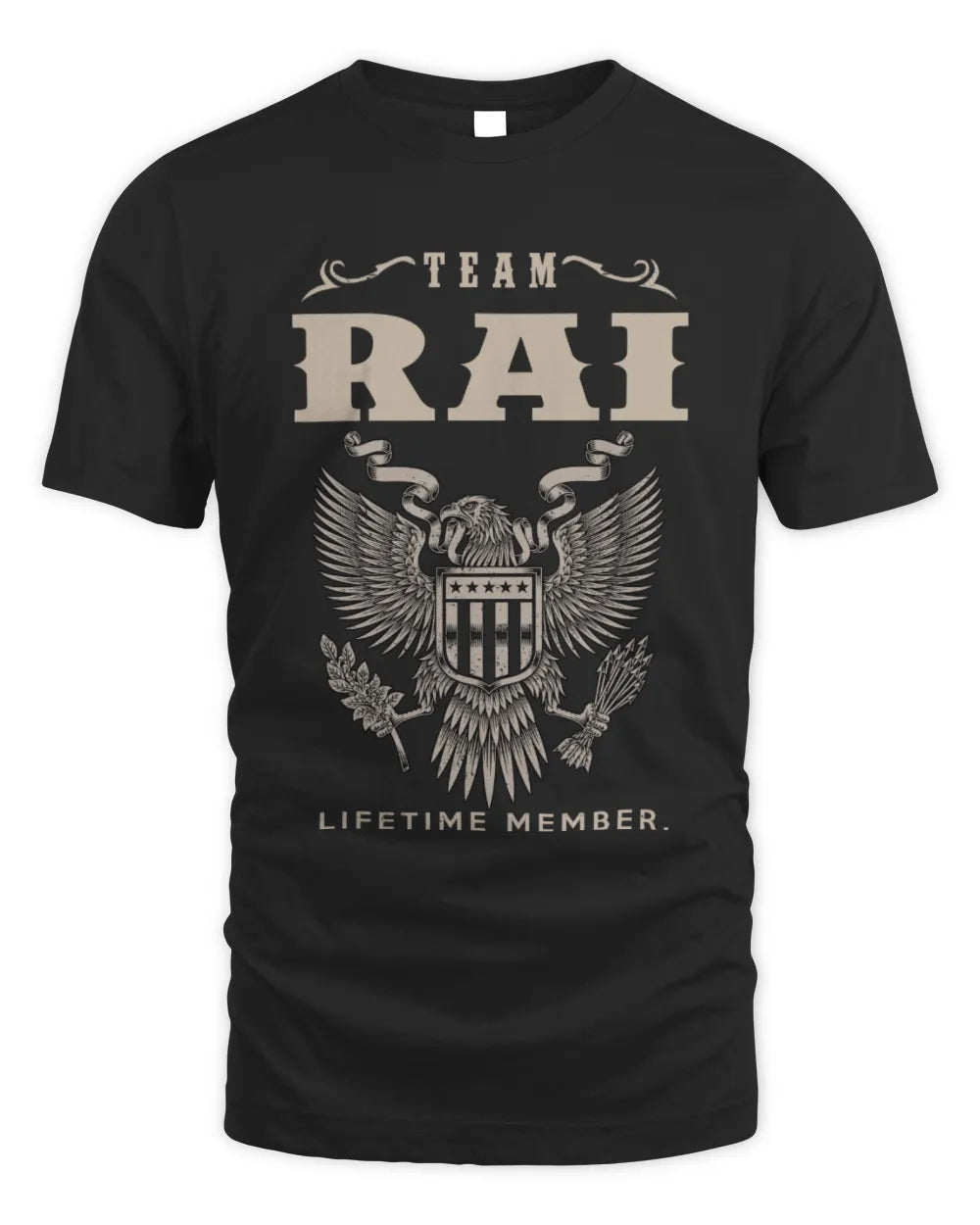 RAI TP06-K82 – Personalized Classic Style Apparel “Team NAME Lifetime Member” - Unisex Standard T-Shirt - Black