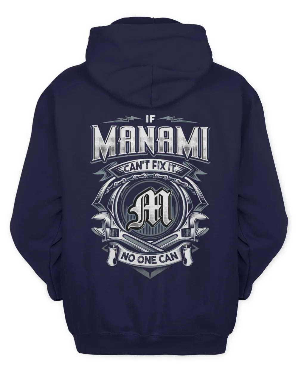 MANAMI AP81-K4-626 - Personalized Ahmed Quote Apparel “If Ahmed Can't Fix It, No One Can” - Unisex Hoodie - Navy
