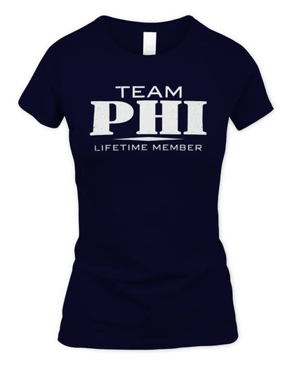 PHI BL62-K4-128 - Personalized “Team NAME Lifetime Member” - Women's Standard T-Shirt - Navy