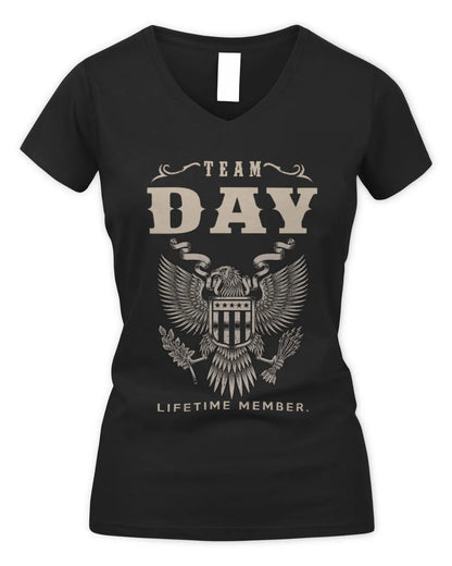 DAY TP06-K82 – Personalized Classic Style Apparel “Team NAME Lifetime Member” - Women's V-Neck T-Shirt - Black