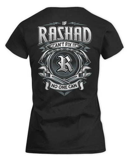 RASHAD AP81-K4-626 - Personalized Ahmed Quote Apparel “If Ahmed Can't Fix It, No One Can” - Women's Standard T-Shirt - Black