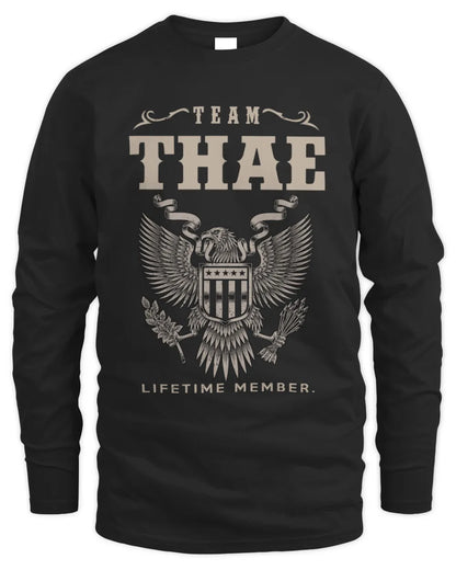 THAE TP06-K82 – Personalized Classic Style Apparel “Team NAME Lifetime Member” - Men's Long Sleeved T-Shirt - Black