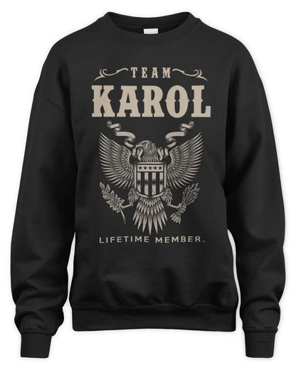 KAROL TP06-K82 – Personalized Classic Style Apparel “Team NAME Lifetime Member” - Unisex Sweatshirt - Black