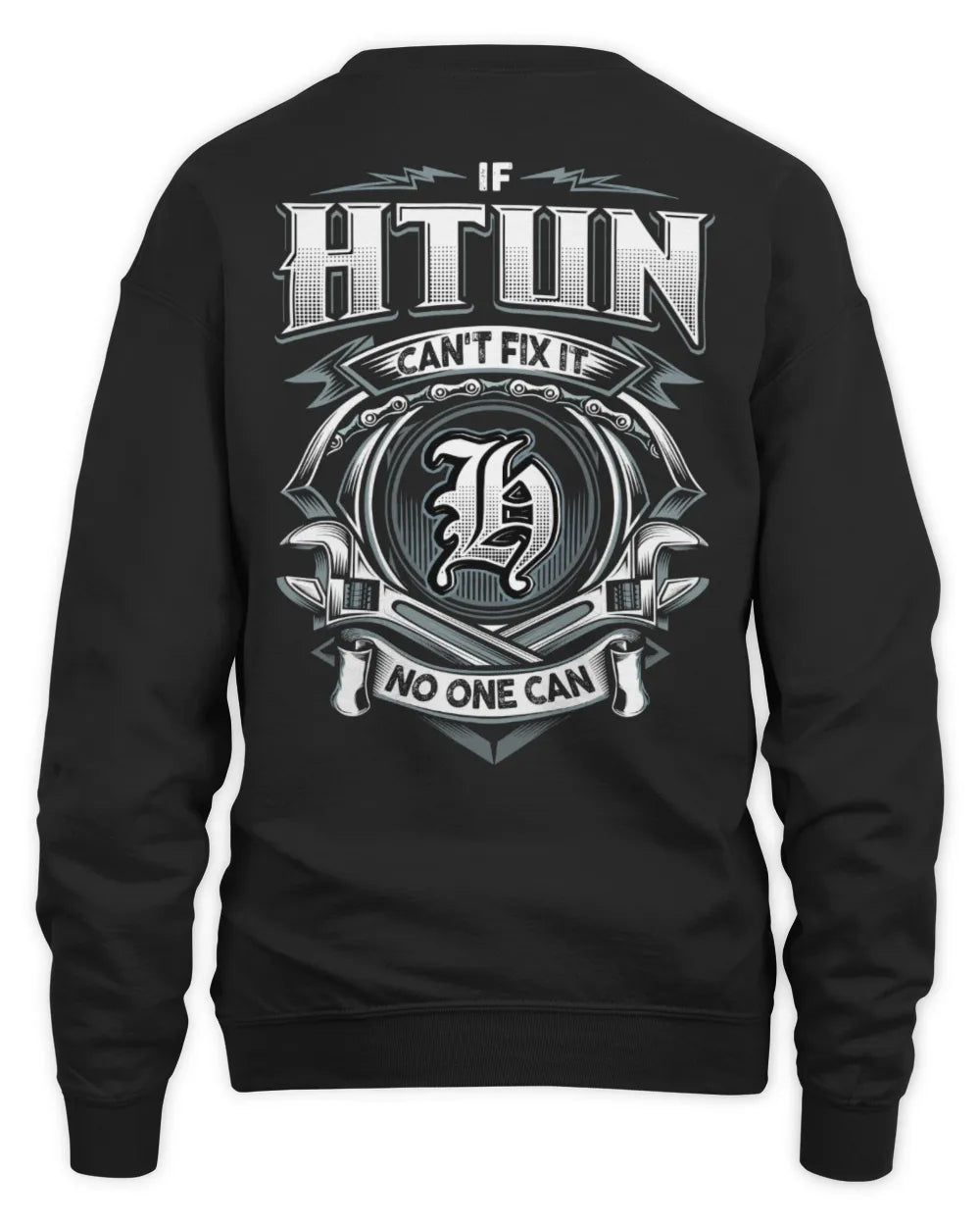 HTUN AP81-K4-626 - Personalized Ahmed Quote Apparel “If Ahmed Can't Fix It, No One Can” - Unisex Sweatshirt - Black