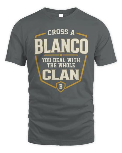 BLANCO NT1-K008 Cross A/An NAME, You Deal With the Whole Clan | Personalized Vintage T-Shirt - Unisex Standard T-Shirt - Charcoal