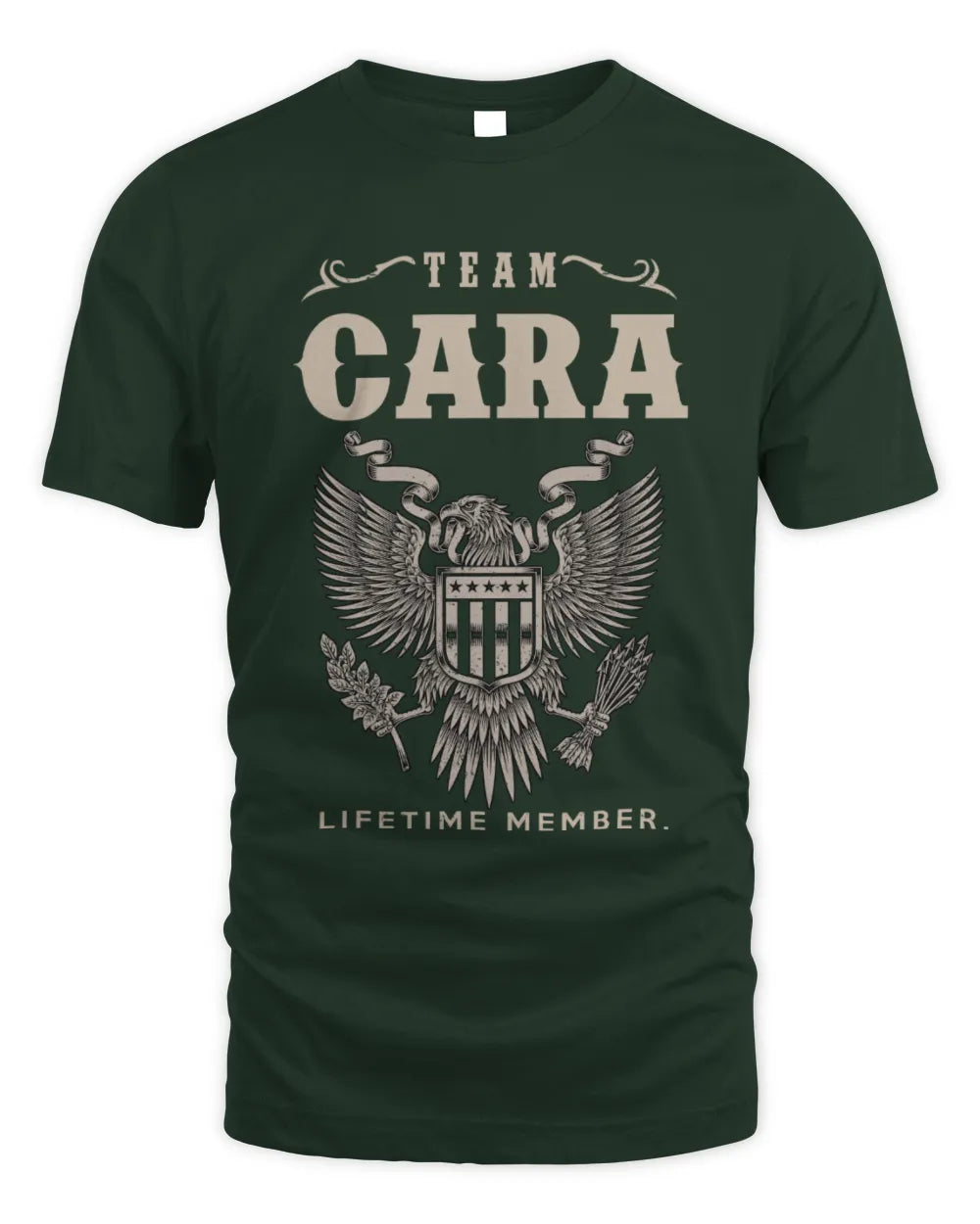 CARA TP06-K82 – Personalized Classic Style Apparel “Team NAME Lifetime Member” - Unisex Standard T-Shirt - Forest Green