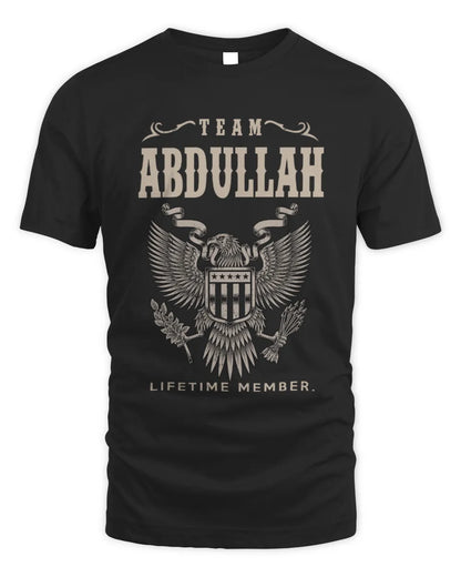 ABDULLAH TP06-K82 – Personalized Classic Style Apparel “Team NAME Lifetime Member” - Unisex Standard T-Shirt - Black