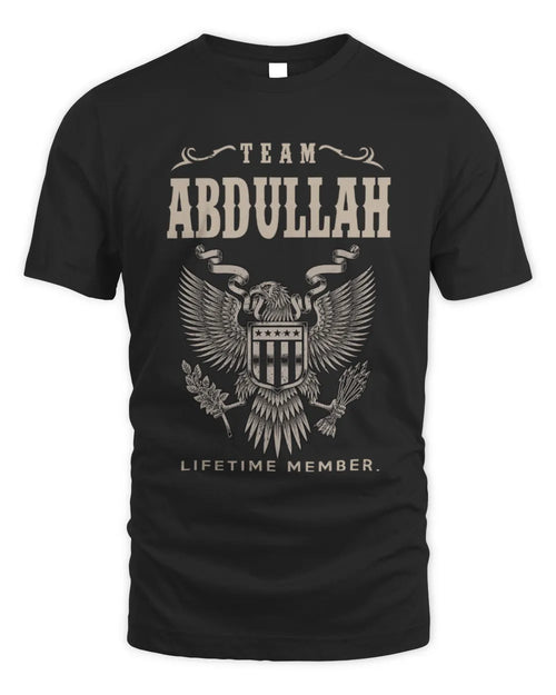 ABDULLAH TP06-K82 – Personalized Classic Style Apparel “Team NAME Lifetime Member” - Unisex Standard T-Shirt - Black