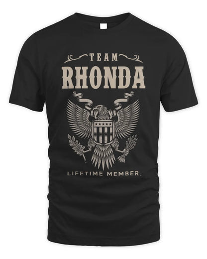 RHONDA TP06-K82 – Personalized Classic Style Apparel “Team NAME Lifetime Member” - Unisex Standard T-Shirt - Black