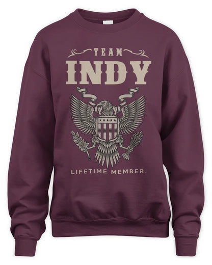 INDY TP06-K82 – Personalized Classic Style Apparel “Team NAME Lifetime Member” - Unisex Sweatshirt - Maroon