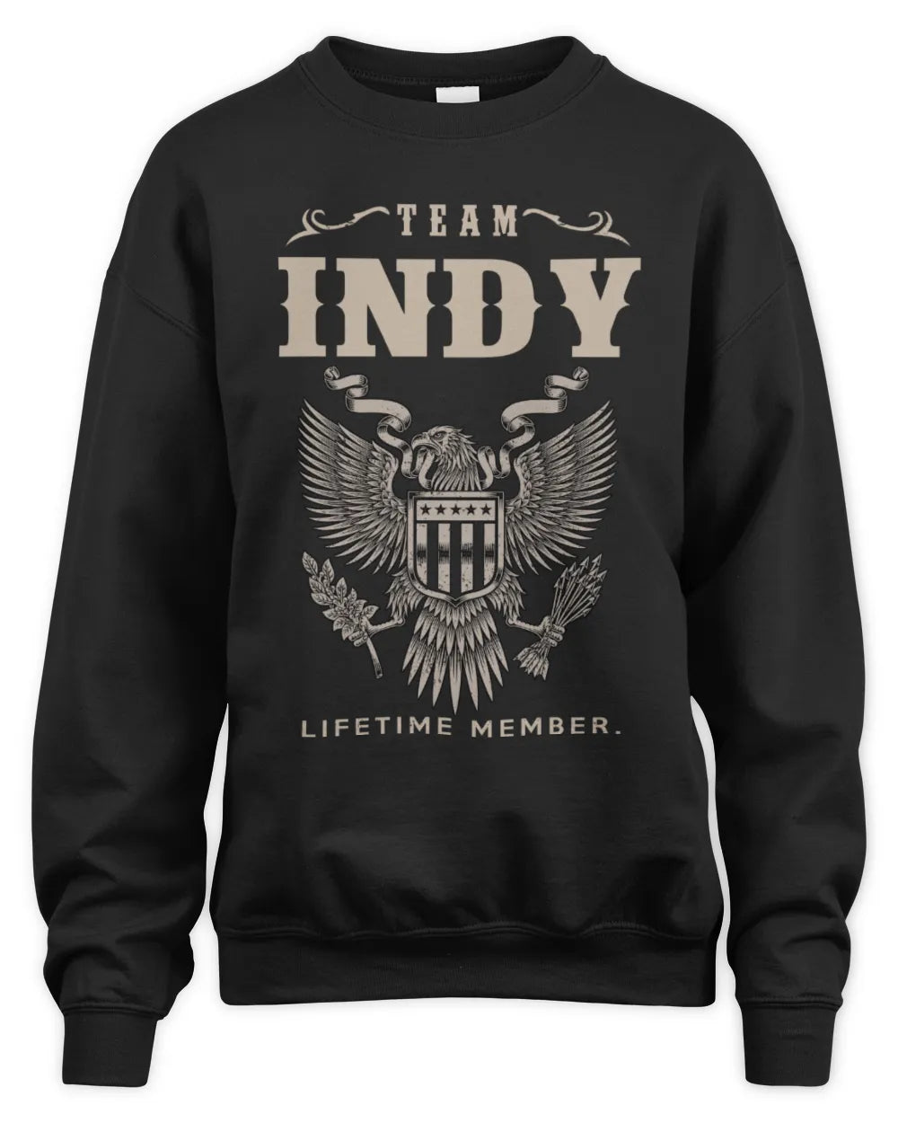 INDY TP06-K82 – Personalized Classic Style Apparel “Team NAME Lifetime Member” - Unisex Sweatshirt - Black