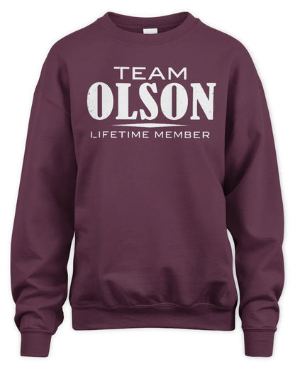 OLSON BL62-K4-128 - Personalized “Team NAME Lifetime Member” - Unisex Sweatshirt - Maroon