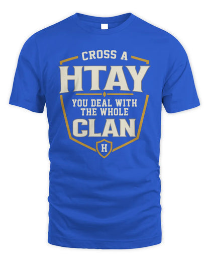 HTAY NT1-K008 Cross A/An NAME, You Deal With the Whole Clan | Personalized Vintage T-Shirt - Unisex Standard T-Shirt - Royal