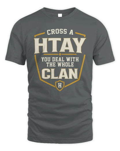 HTAY NT1-K008 Cross A/An NAME, You Deal With the Whole Clan | Personalized Vintage T-Shirt - Unisex Standard T-Shirt - Charcoal