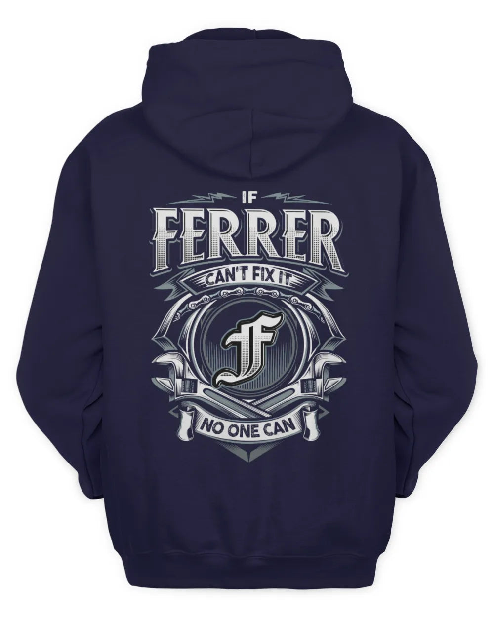 FERRER AP81-K4-626 - Personalized Ahmed Quote Apparel “If Ahmed Can't Fix It, No One Can” - Unisex Hoodie - Navy